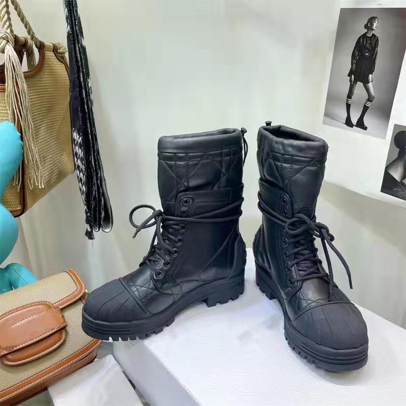 Ladies Short Boots Solid Color Platform Square Heel Women Shoes - LiveTrendsX