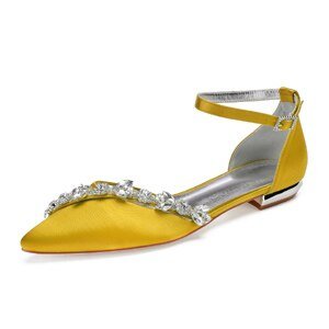 Lady pointed toe flats ankle strap evening dress shoes - LiveTrendsX