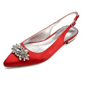 Lady satin evening dress shoes bridal wedding prom flats - LiveTrendsX