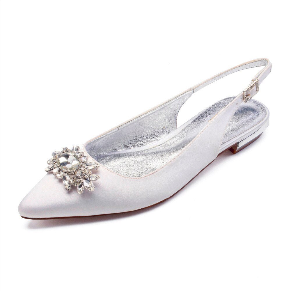Lady satin evening dress shoes bridal wedding prom flats LiveTrendsX Lady satin evening dress shoes bridal wedding prom flats LiveTrendsX