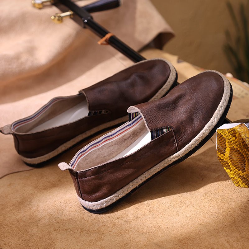 Leather boots with handmade stitched leather sole - LiveTrendsX