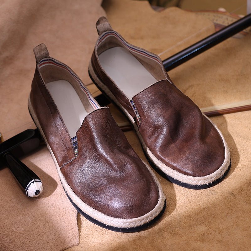 Leather boots with handmade stitched leather sole - LiveTrendsX