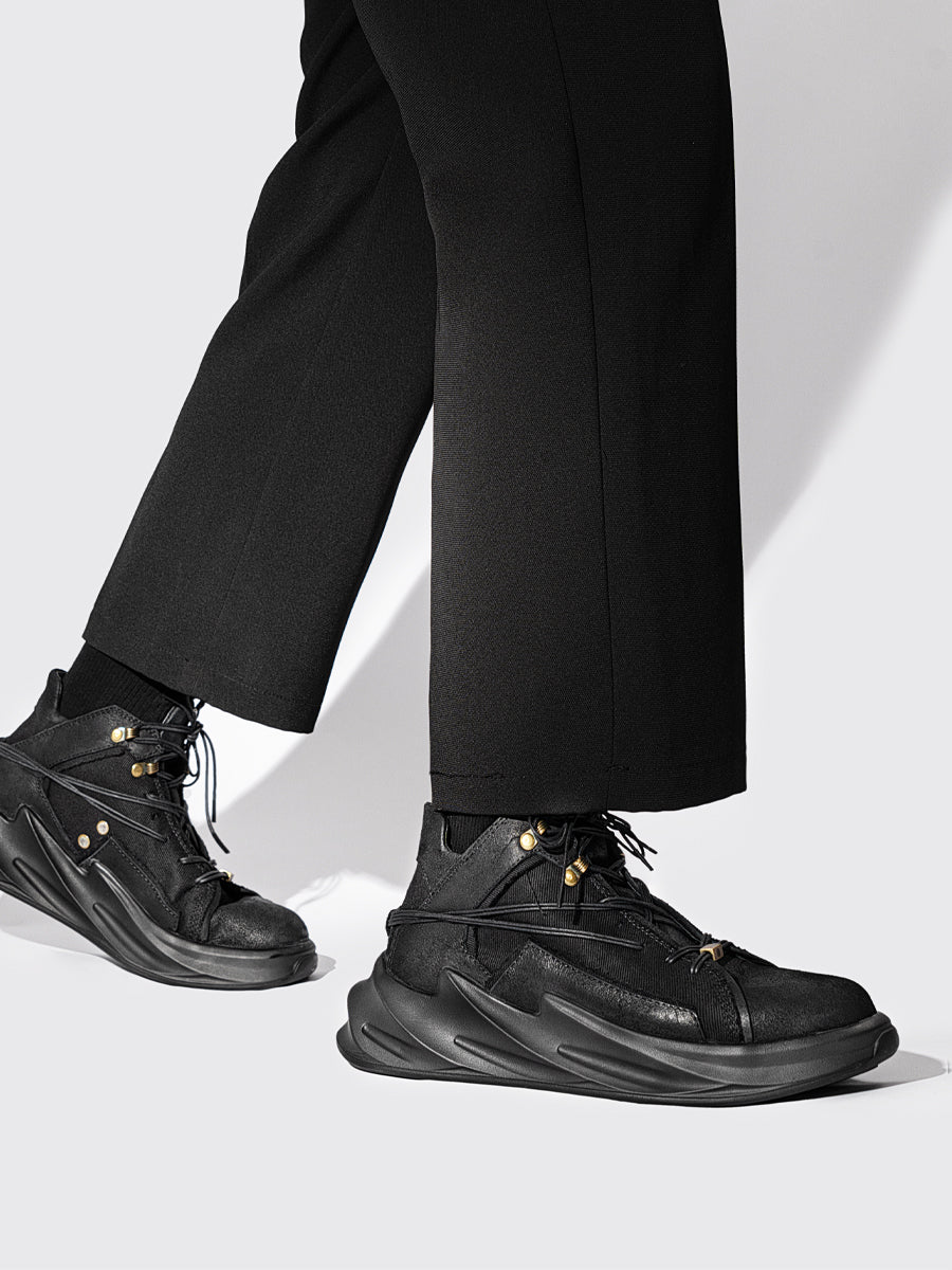 Leather inner heightened canvas dad shoes retro men's shoes - LiveTrendsX