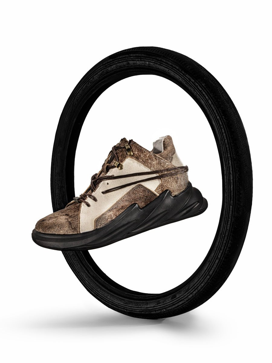 Leather inner heightened canvas dad shoes retro men's shoes - LiveTrendsX