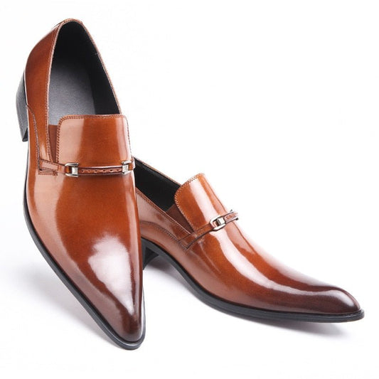 Leather Moccasin Formal Male Pointed Toe Shoes - LiveTrendsX