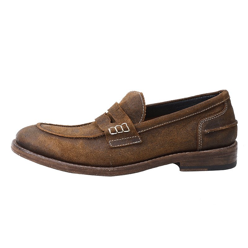 Leather Sole Casual Leather Shoes Vintage British Loafers - LiveTrendsX