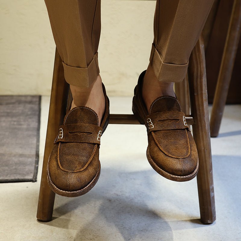 Leather Sole Casual Leather Shoes Vintage British Loafers - LiveTrendsX