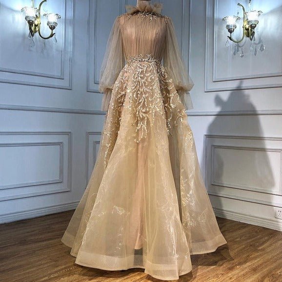 Luxury Evening Dresses Gowns Lantern Sleeves - LiveTrendsX