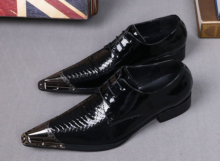 Male Scale Genuine Leather Oxfords Shoes - LiveTrendsX