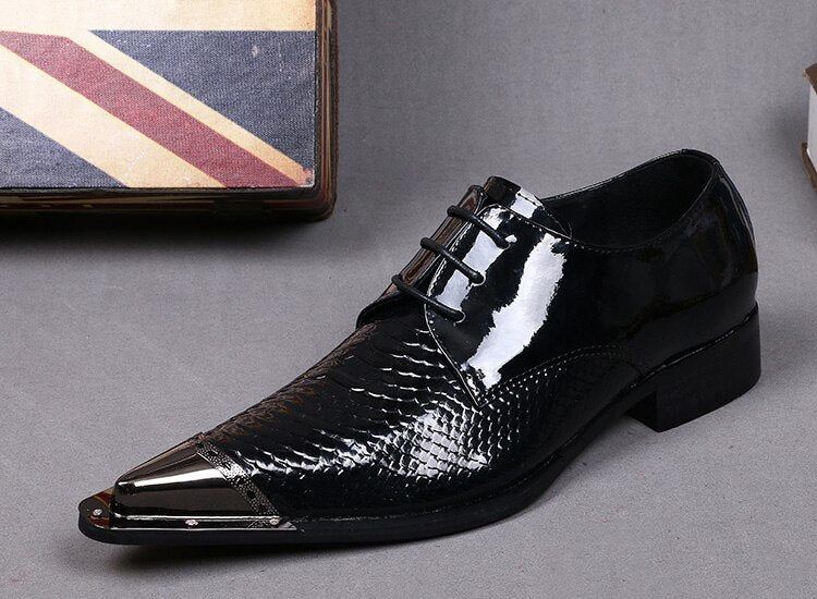 Male Scale Genuine Leather Oxfords Shoes - LiveTrendsX
