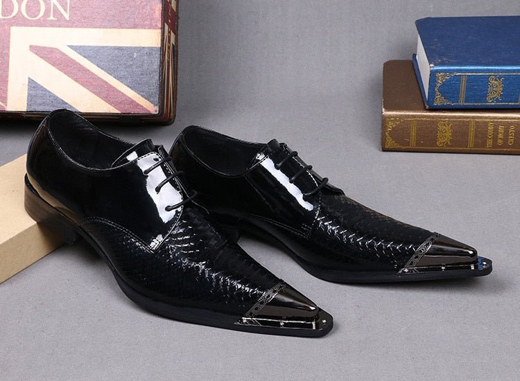 Male Scale Genuine Leather Oxfords Shoes - LiveTrendsX