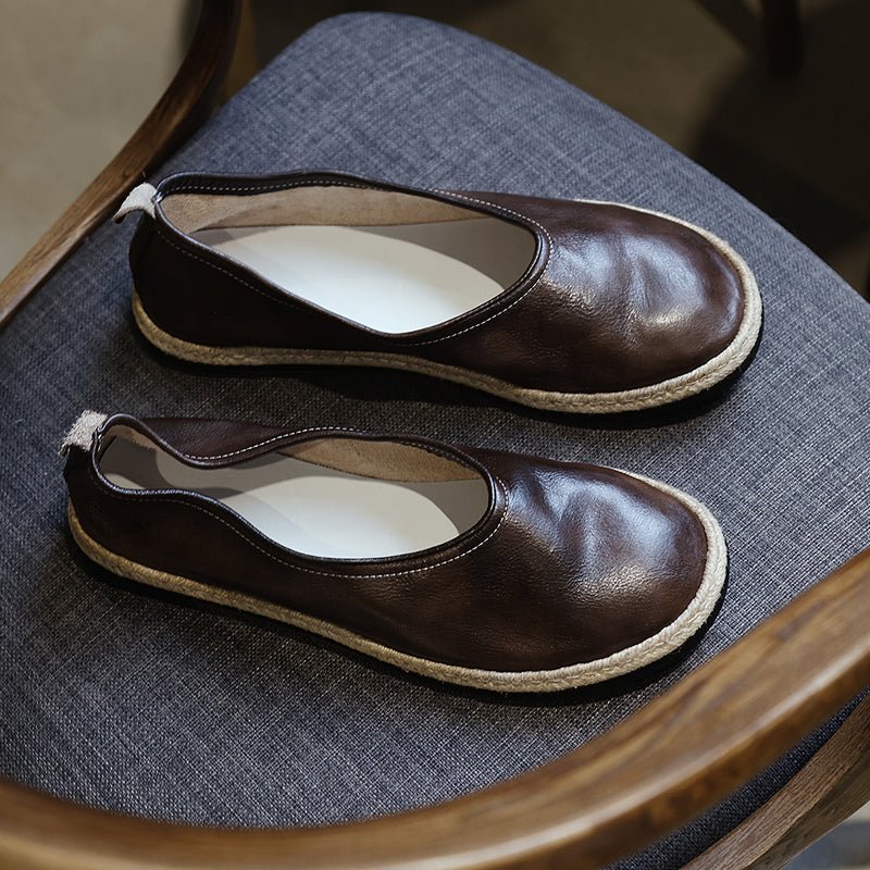 Men handmade stitched leather sole shoes - LiveTrendsX