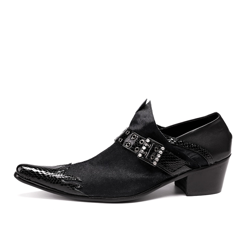 Men Oxfords Black Business Formal Shoes Buckle Wedding Shoes - LiveTrendsX