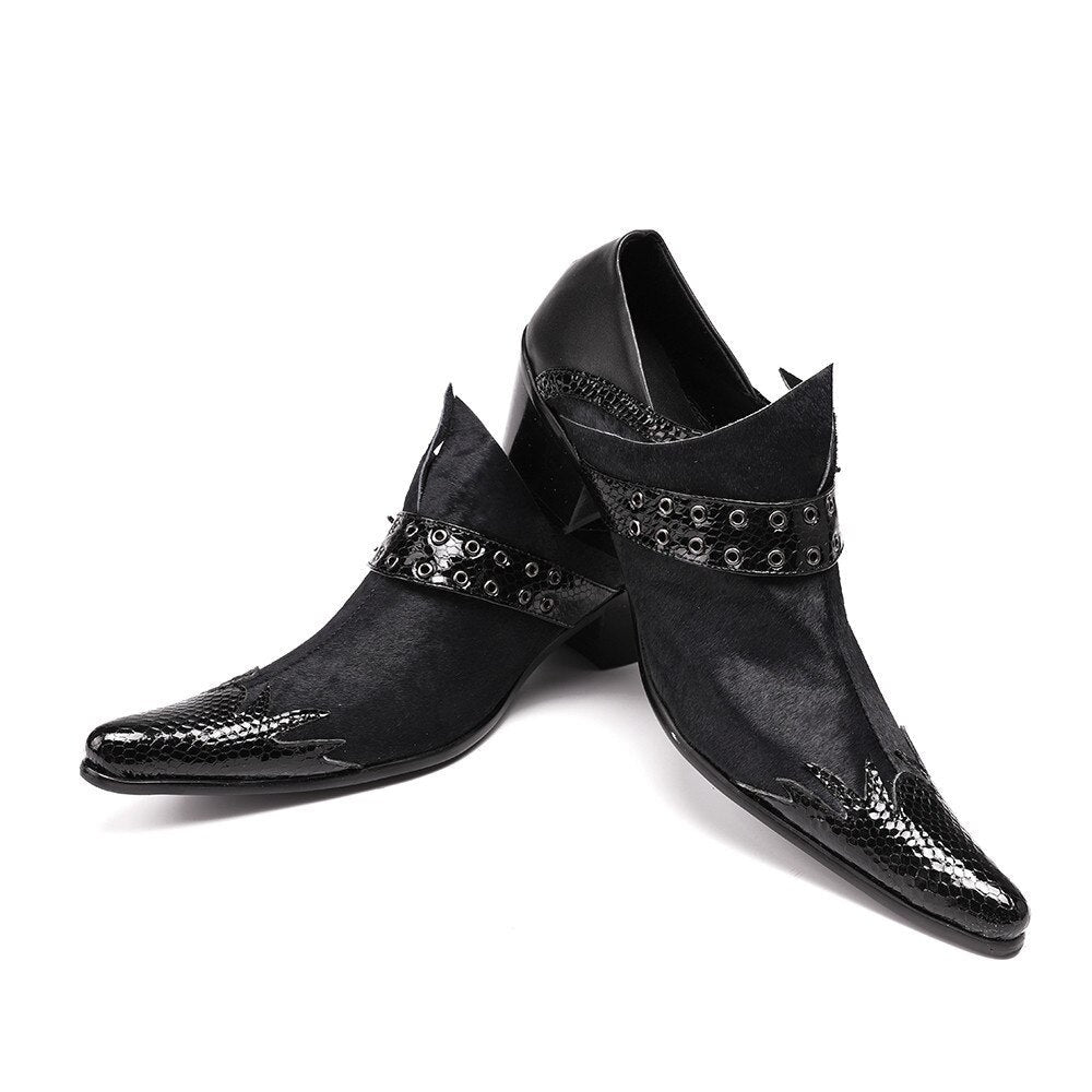 Men Oxfords Black Business Formal Shoes Buckle Wedding Shoes - LiveTrendsX