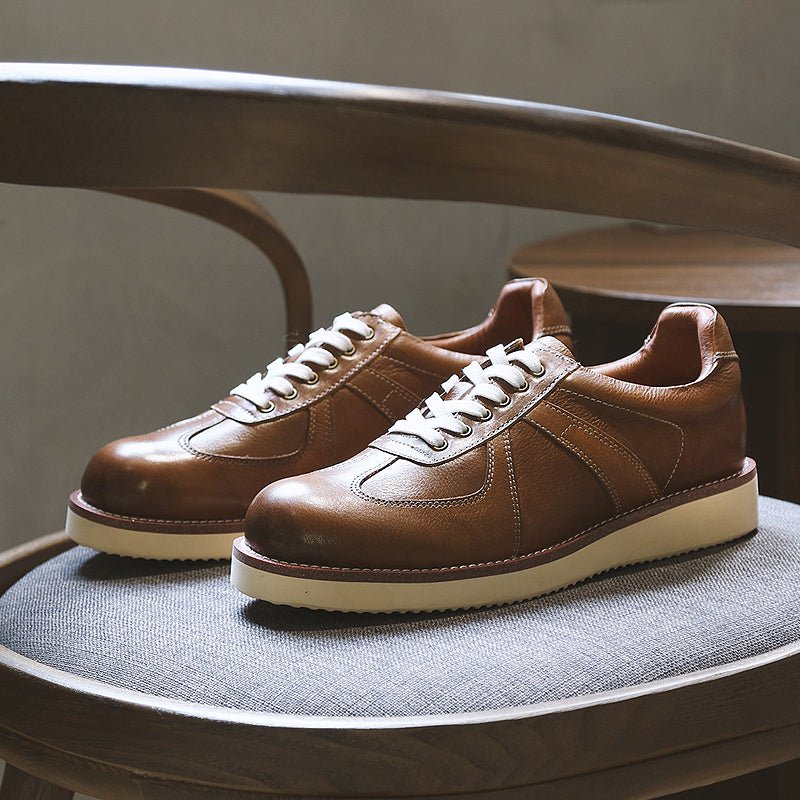 Men Platform Comfort Round Toe Low Top Sneakers - LiveTrendsX