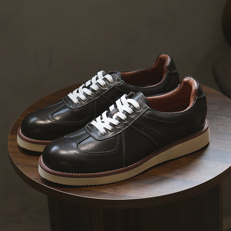 Men Platform Comfort Round Toe Low Top Sneakers - LiveTrendsX