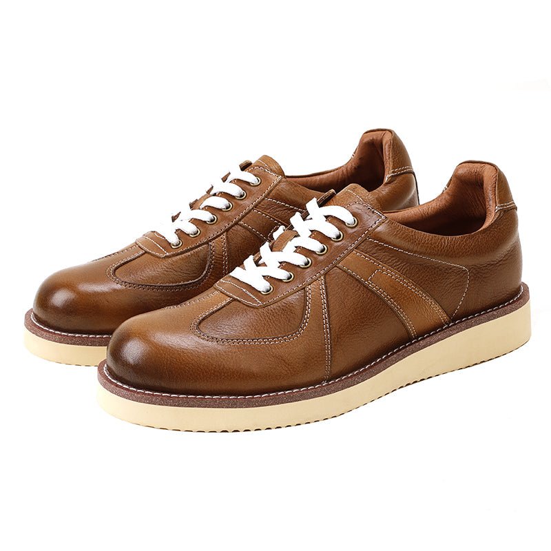 Men Platform Comfort Round Toe Low Top Sneakers - LiveTrendsX