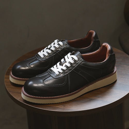 Men Platform Comfort Round Toe Low Top Sneakers - LiveTrendsX