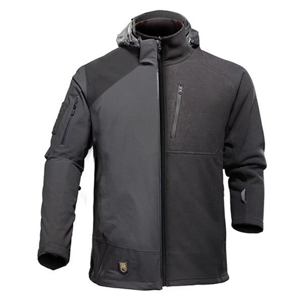 Men soft shell hooded cloth windproof warmth coat for camping hunting - LiveTrendsX