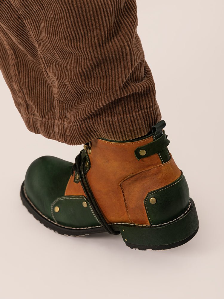 Men Splicing function deconstructed work boots - LiveTrendsX