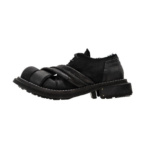 Men's breathable shoes with heightened thick bottom cowhide and canvas - LiveTrendsX