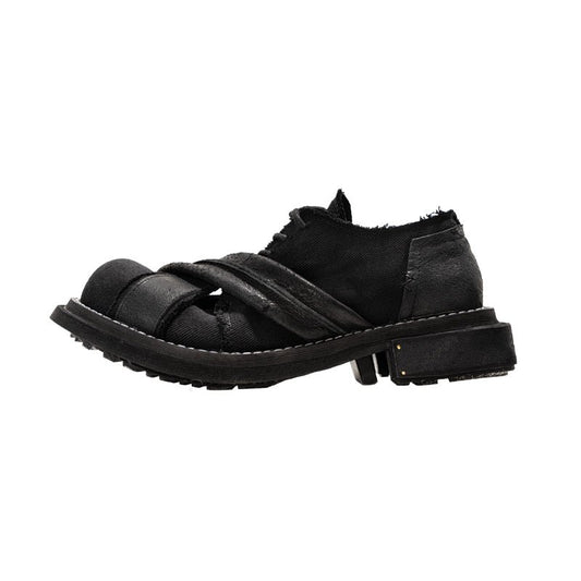 Men's breathable shoes with heightened thick bottom cowhide and canvas - LiveTrendsX