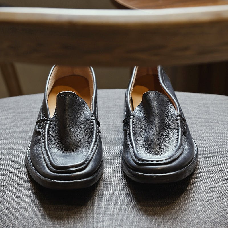 Men's high end breathable leather loafers with cowhide soles - LiveTrendsX