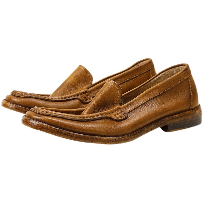 Men's high end breathable leather loafers with cowhide soles - LiveTrendsX