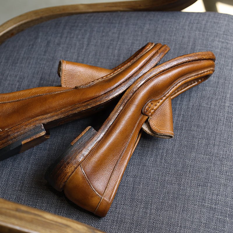 Men's high end breathable leather loafers with cowhide soles - LiveTrendsX