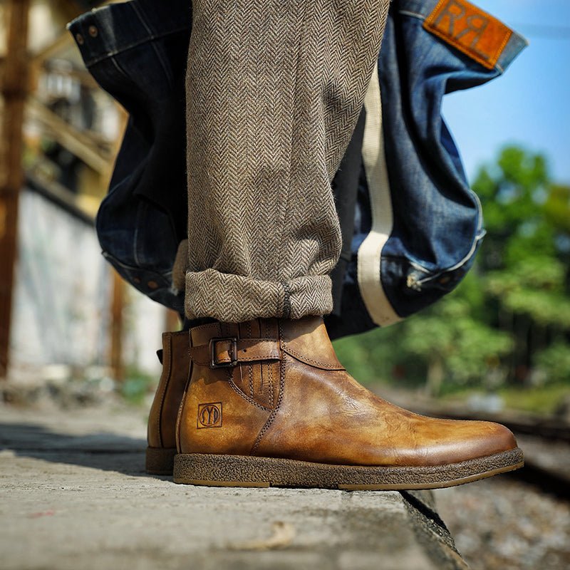 Men's high top leather chelsea boots - LiveTrendsX