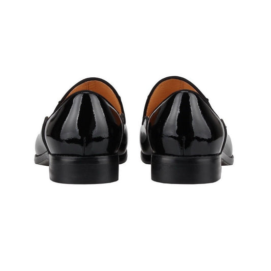 Mens Loafers shoes bow tie Black Patent leather Slip - LiveTrendsX