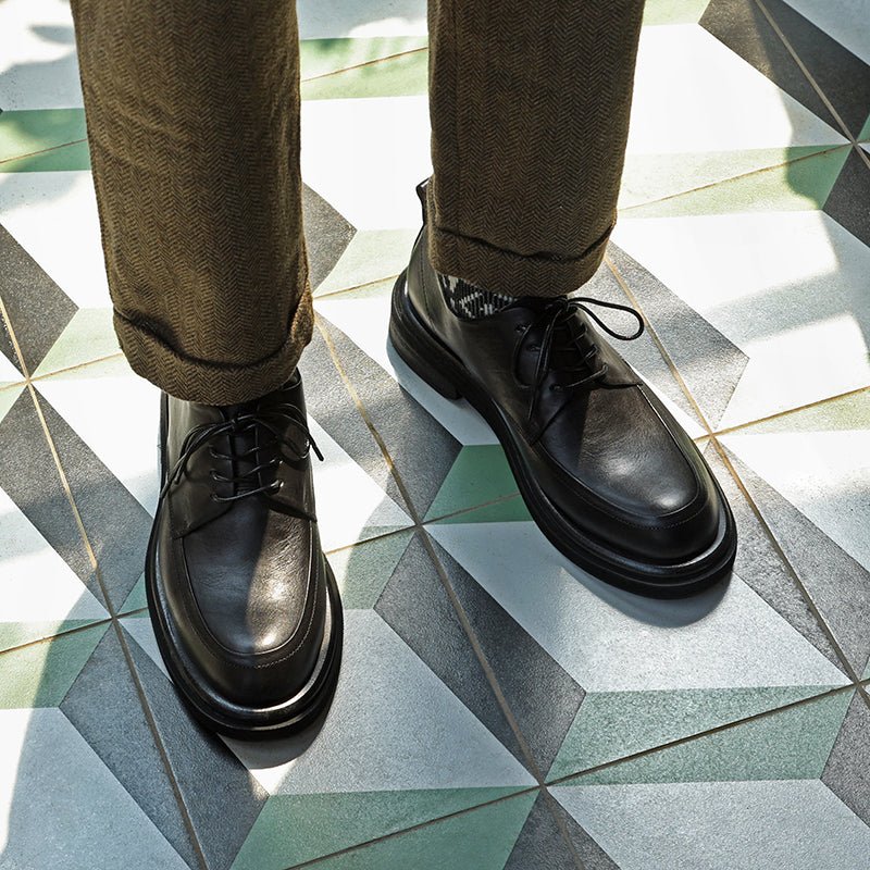 Men's round toe platform height increasing shoes - LiveTrendsX