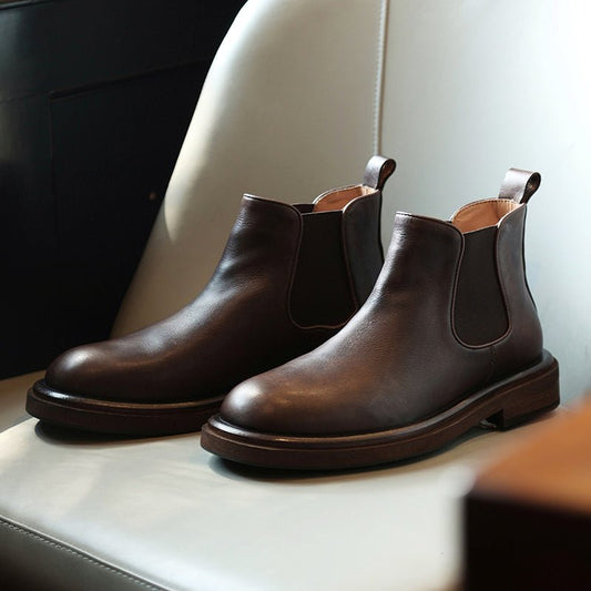 Men's thick sole heightening trendy breathable chelsea boots - LiveTrendsX