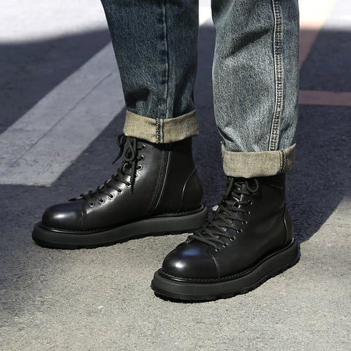 Men's trend heightening soft bottom martin boots - LiveTrendsX