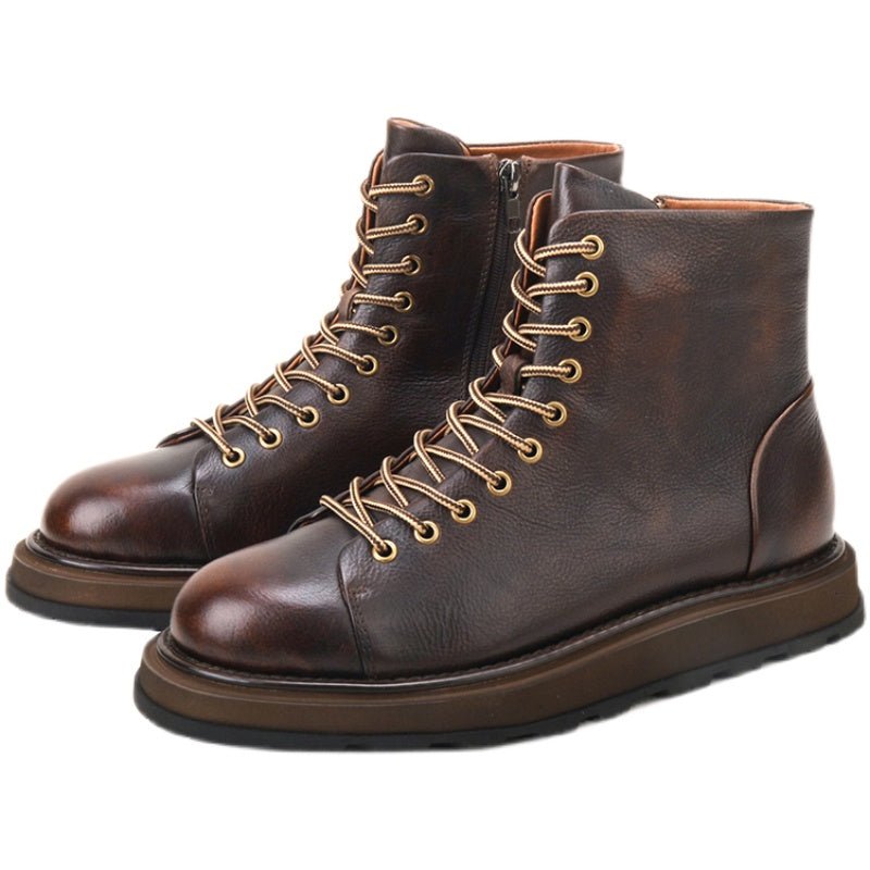Men's trend heightening soft bottom martin boots - LiveTrendsX