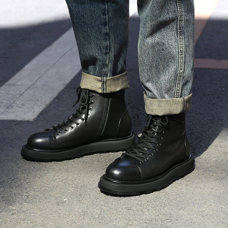 Men's trend heightening soft bottom martin boots - LiveTrendsX