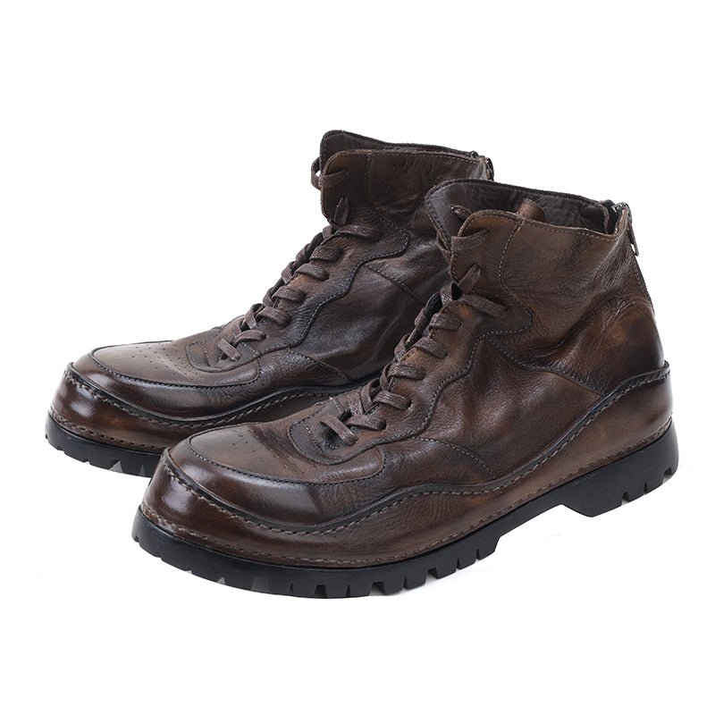 Men's trendy breathable thick bottom zipper ankle boots - LiveTrendsX