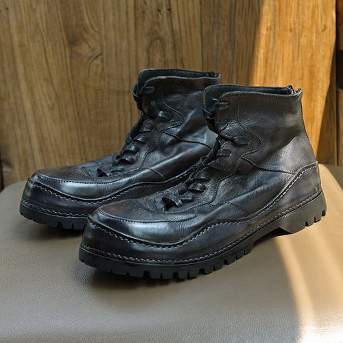 Men's trendy breathable thick bottom zipper ankle boots - LiveTrendsX