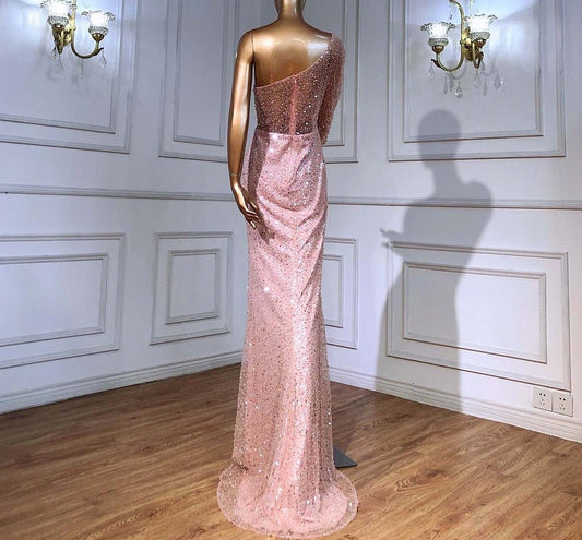 Mermaid Evening Dresses One Shoulder Beaded For Women Party - LiveTrendsX