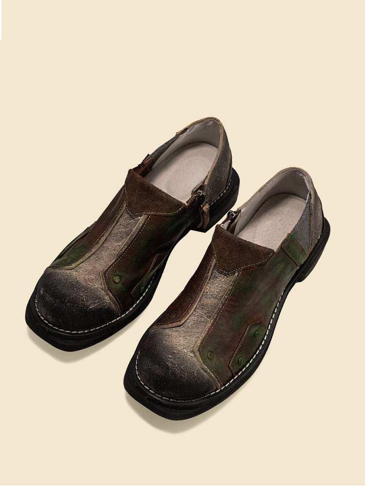 Metal patina retro lace - free men's and women's leather shoes - LiveTrendsX