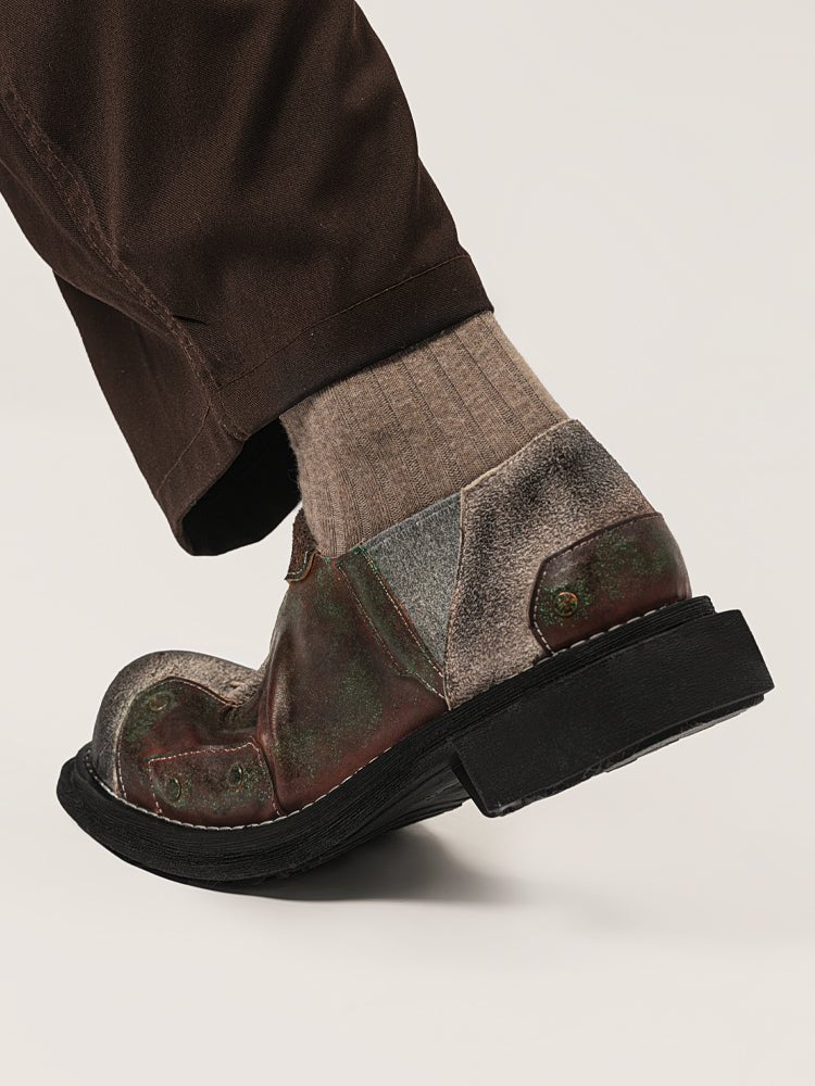 Metal patina retro lace - free men's and women's leather shoes - LiveTrendsX