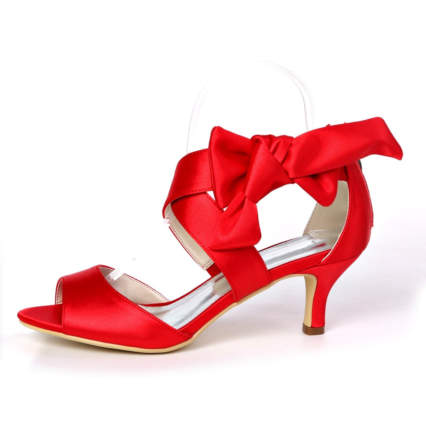 Mid Heels Satin Wedding Sandals for Bride Open Toe - LiveTrendsX