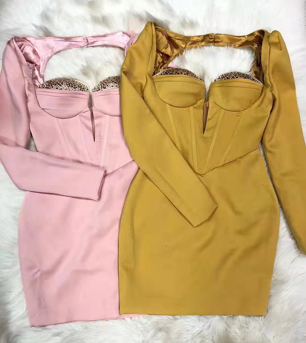 Mini Dress V Neck Sexy Celebrity Party Dress - LiveTrendsX