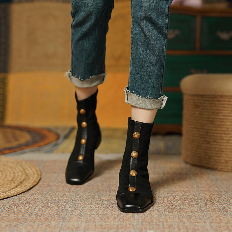 new autumn and winter Women ankle boots metal skinny boots - LiveTrendsX