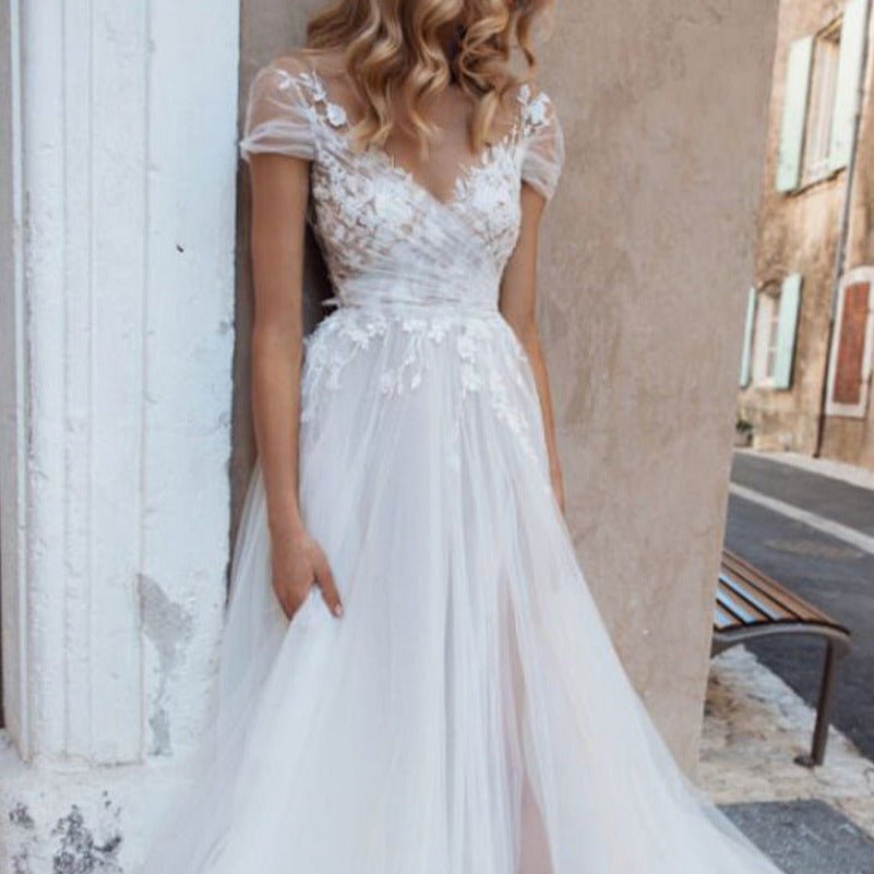 Off shoulder slim wedding dress - LiveTrendsX