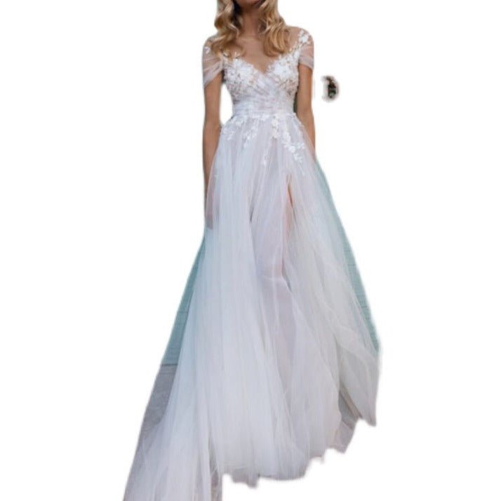 Off shoulder slim wedding dress - LiveTrendsX