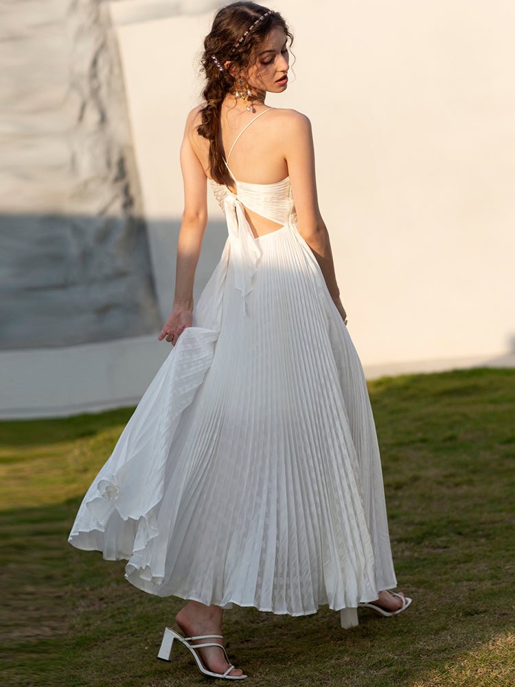 Party Evening Dress Light Luxury Simple Satin White Skirt - LiveTrendsX