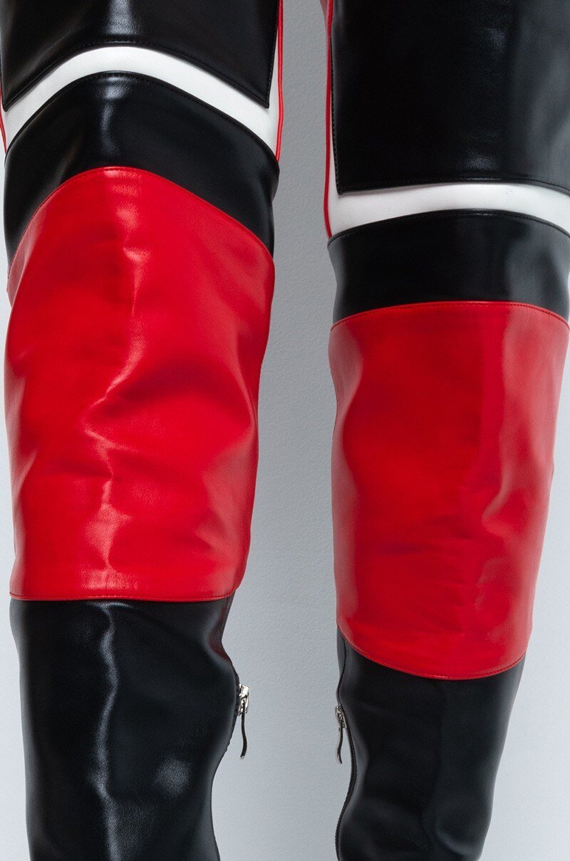 Patchwork Red Thigh High Boots Fashion High Heels Women Shoes - LiveTrendsX