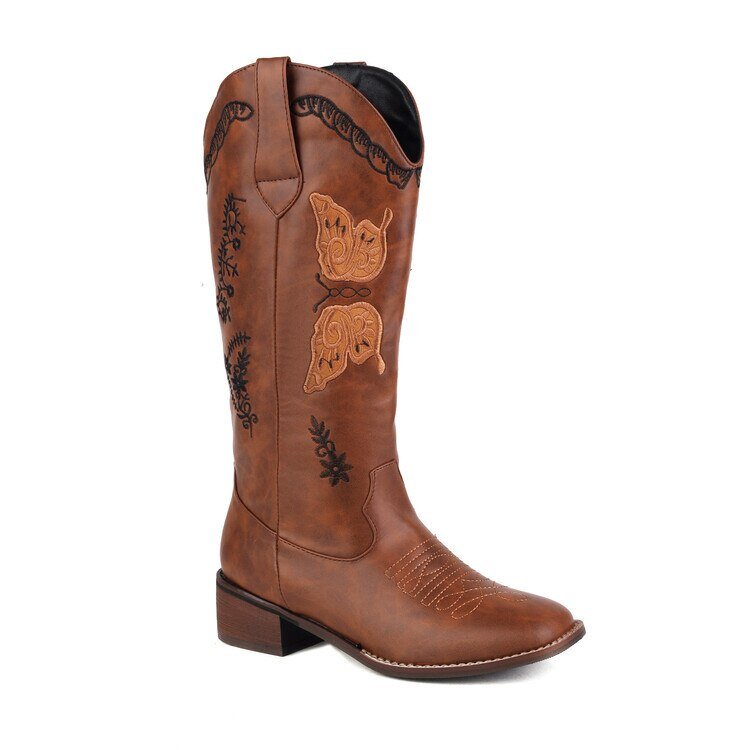 Pointed Toe Knee - High Boots Chunky Wedges Women Boots - LiveTrendsX