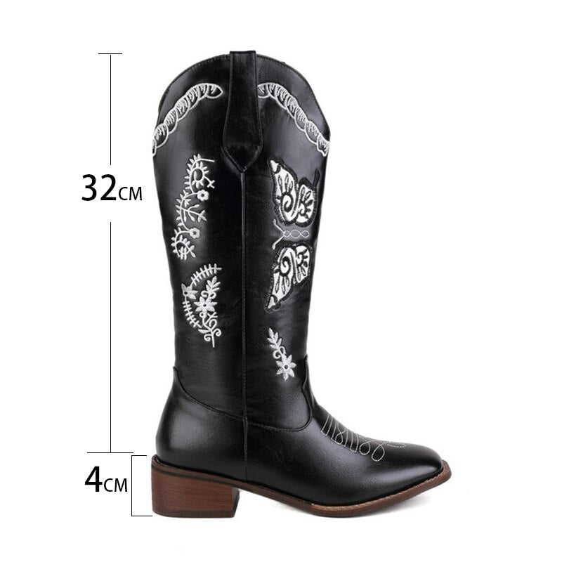 Pointed Toe Knee - High Boots Chunky Wedges Women Boots - LiveTrendsX